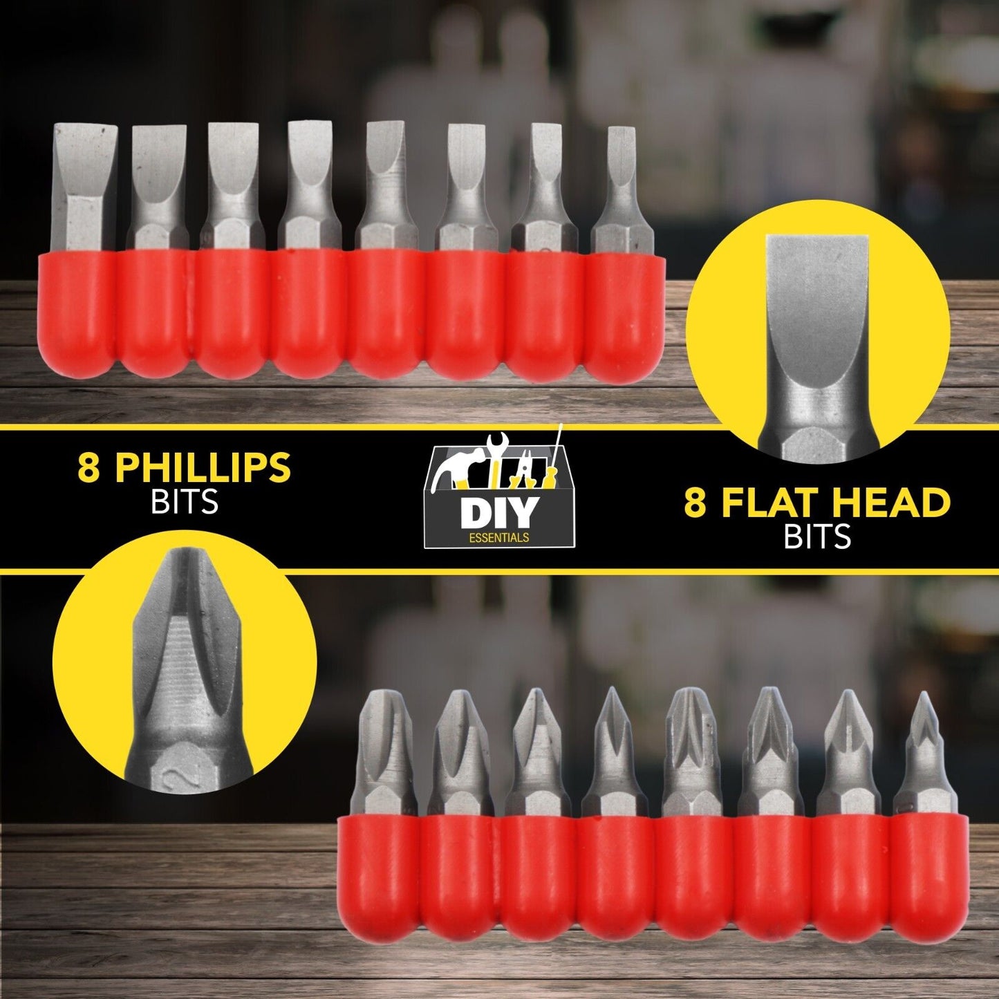 32PC Assorted Power Drill Bit Set Screwdrivers Phillips Flat Head Torx Hex & Bar