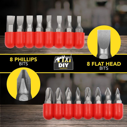 32PC Assorted Power Drill Bit Set Screwdrivers Phillips Flat Head Torx Hex & Bar