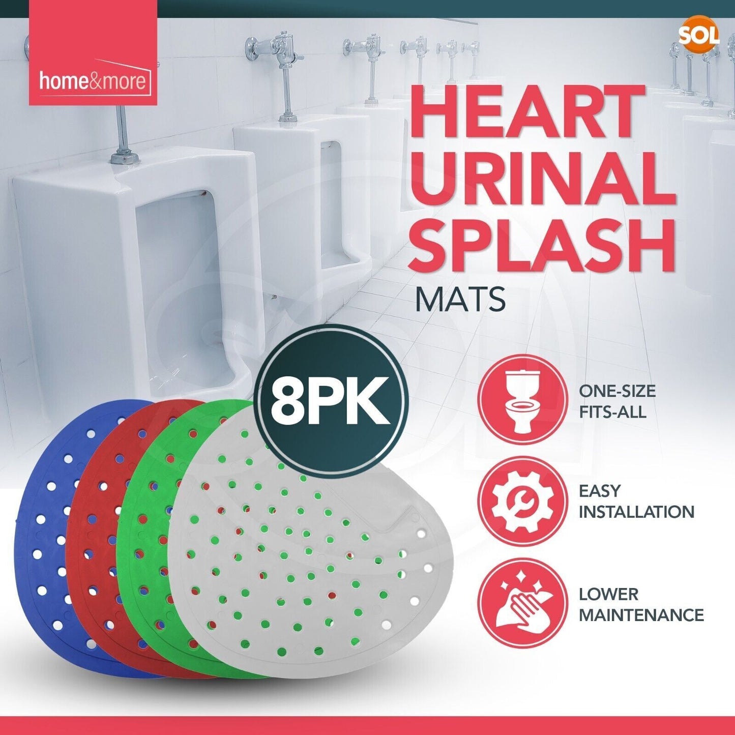 8 Urinal Screen Mat Deodoriser Anti Splash Toilet Fresh Fragranced Up to 30 Days