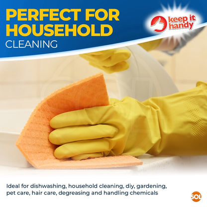 4-36 Pairs Rubber Gloves Large Long Sleeve Household Washing Up Kitchen Cleaning