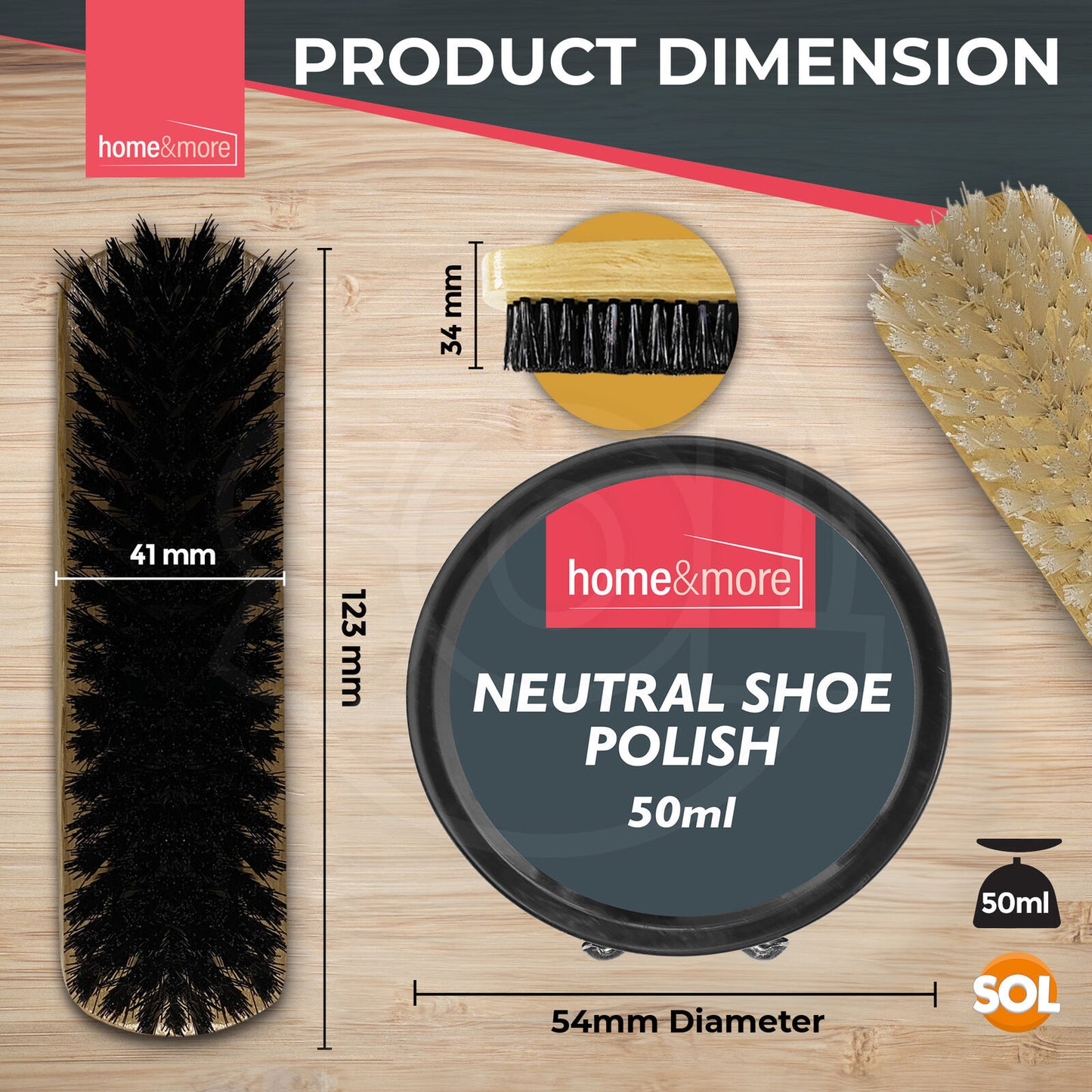 2 Shoe Brush Set Cleaning Kit Black Brown Polish Leather Boot Shine Brushes Care