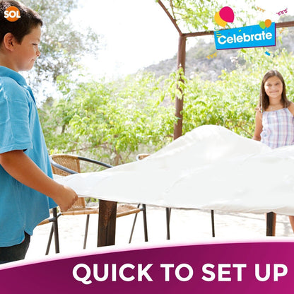 3-6 Plastic Table Covers Round 1.4M Tablecloth Disposable Wipe Clean Party Cloth