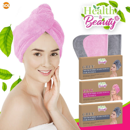 2-4 Hair Turban Towel Microfibre Head Wrap Quick Dry Drying Bath Shower Hat Cap