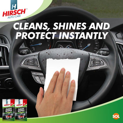 100pk Car Dash Wipes New Car Scent Gloss Interior Dashboard Streak Free Cleaning