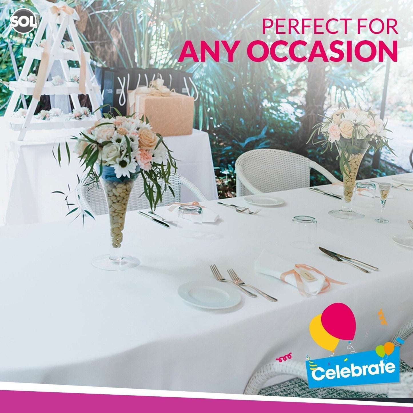 Plastic Rectangular Table Cloth Covers | Wipe Clean Party Tablecloths Disposable