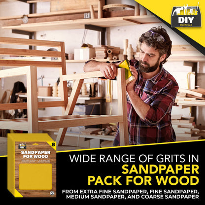 8 Assorted Sandpaper Sheets 60 100 150 240 Mixed Grit Fine Extra Medium Coarse