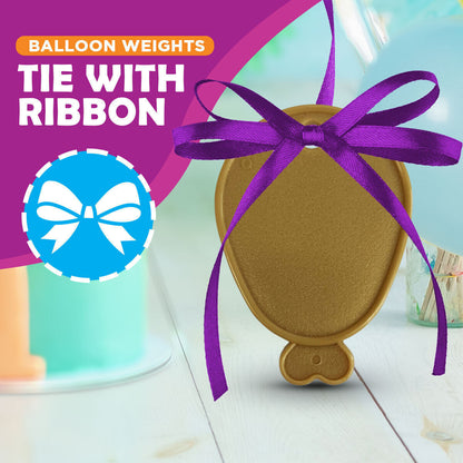 24pk Balloon Weights Gold | Plastic Helium Balloon Shape Birthday Wedding Party