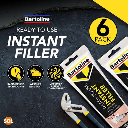6x330g 1.9KG Ready Mixed All Purpose Filler Tube Instant White Interior Exterior