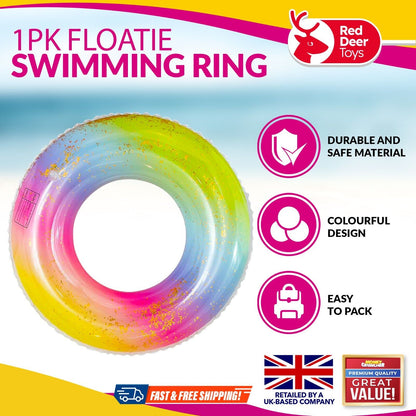Kids Inflatable Swim Ring Swimming Pool Float Aid Beach Toy for Children 4-10Yrs