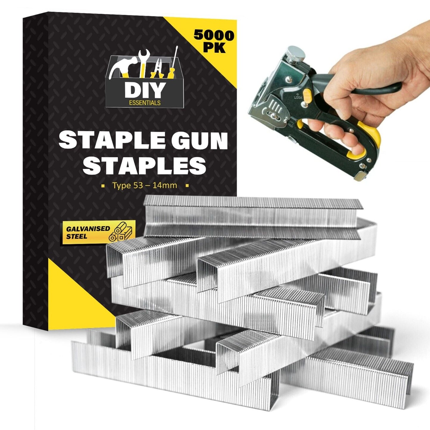 5000 Staples for Staple Gun | 10mm 8mm 14mm Type 53 140 | Heavy Duty Upholstery