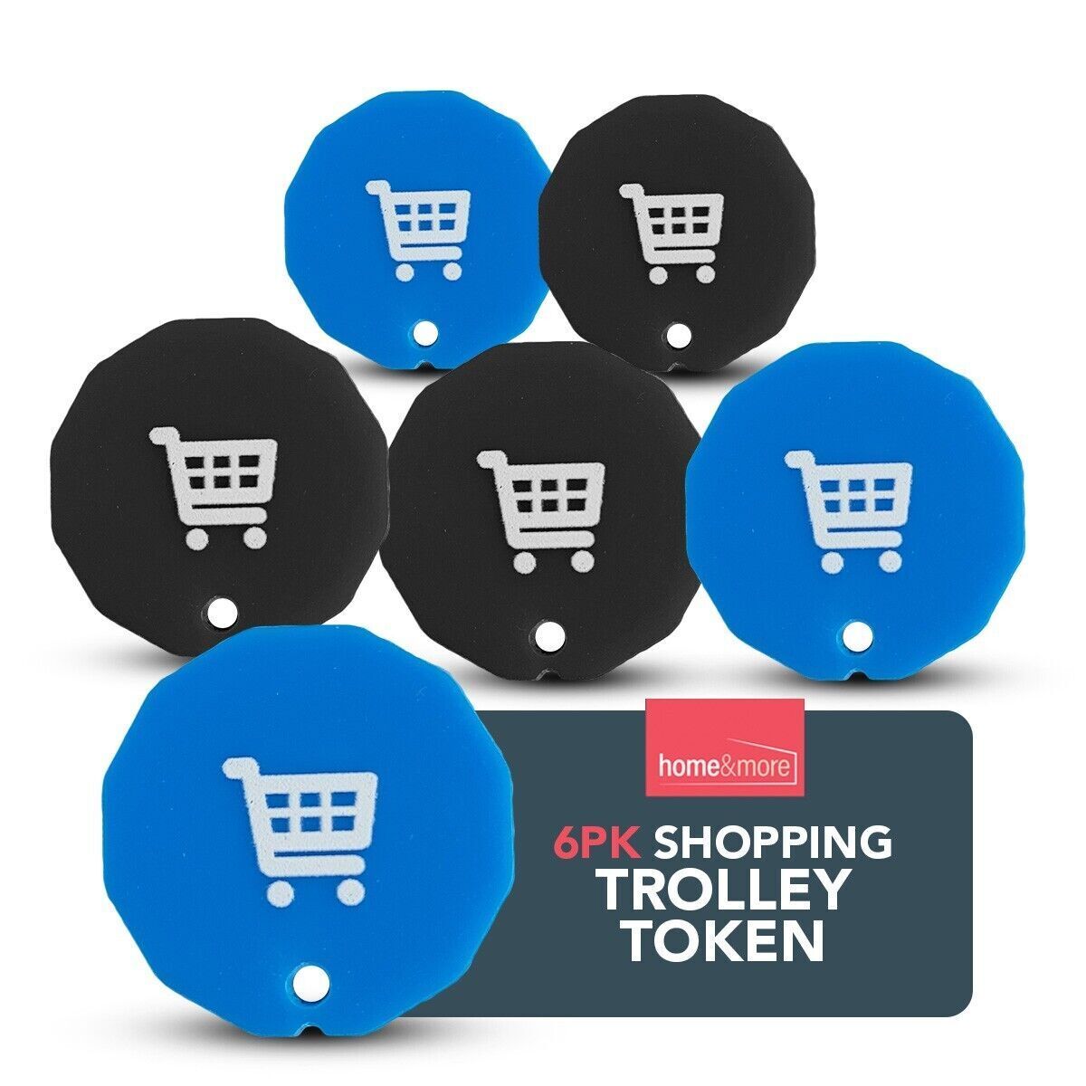 6-24 Trolley Coin Token Removable Supermarket £1 One Pound Shopping Cart Holder
