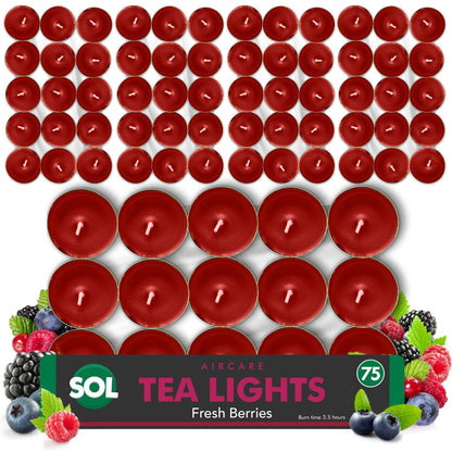 75pk Scented Tea Lights Candles | Various Fragrances 4 Hour Burn Time Tealights