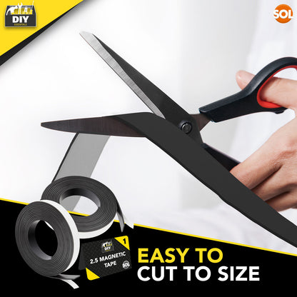 2.5M Magnetic Tape Self Adhesive | Flexible Magnet Strips 12mm x 2mm Anisotropic