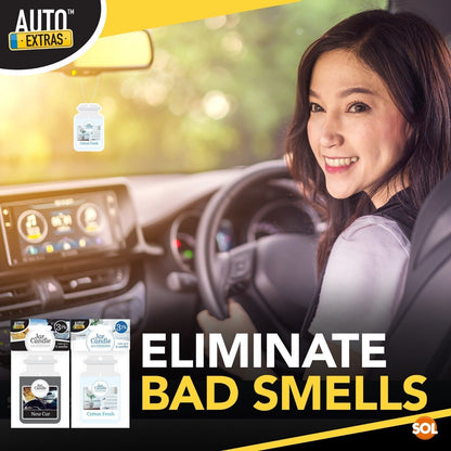 3pk Candle Car Air Freshener Jar 2D | Cotton & New Car Scent Freshner Fragrance