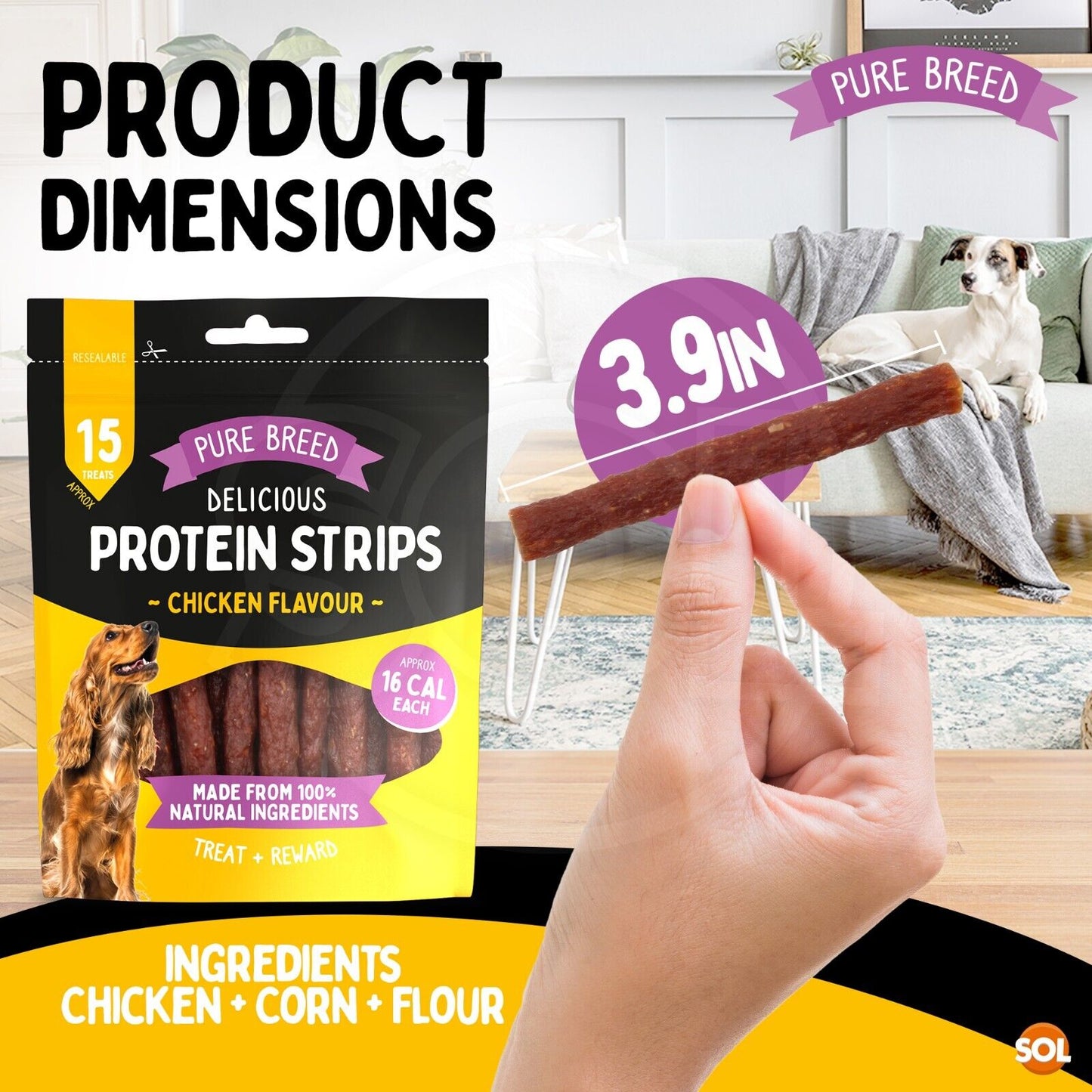 Chicken Strips Dog Treats Duck & Beef | 150g