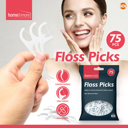 75pk Dental Floss Sticks | Interdental Tooth Harps Teeth Picks Oral Plaque Care