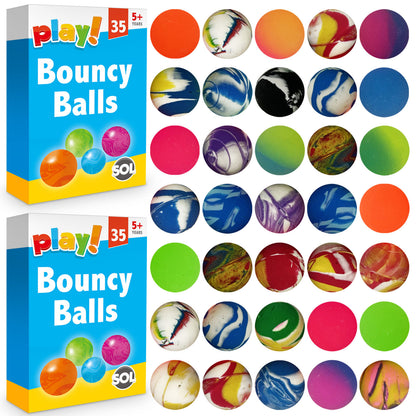 35-175 Rubber Bouncy Balls Jet Bouncing Kids Toy Loot Party Bag Fillers Birthday