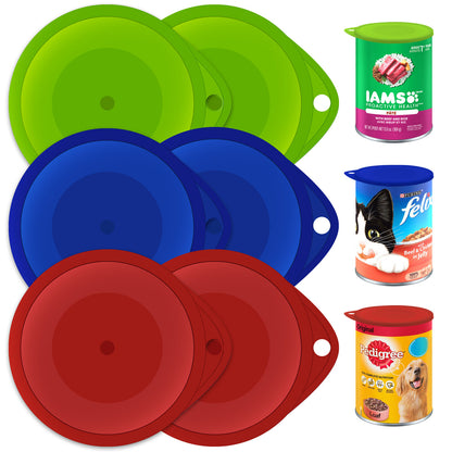 6 Plastic Can Lids Tin Covers Pet Dog Cat Food Reusable Caps Tops Fresh Storage
