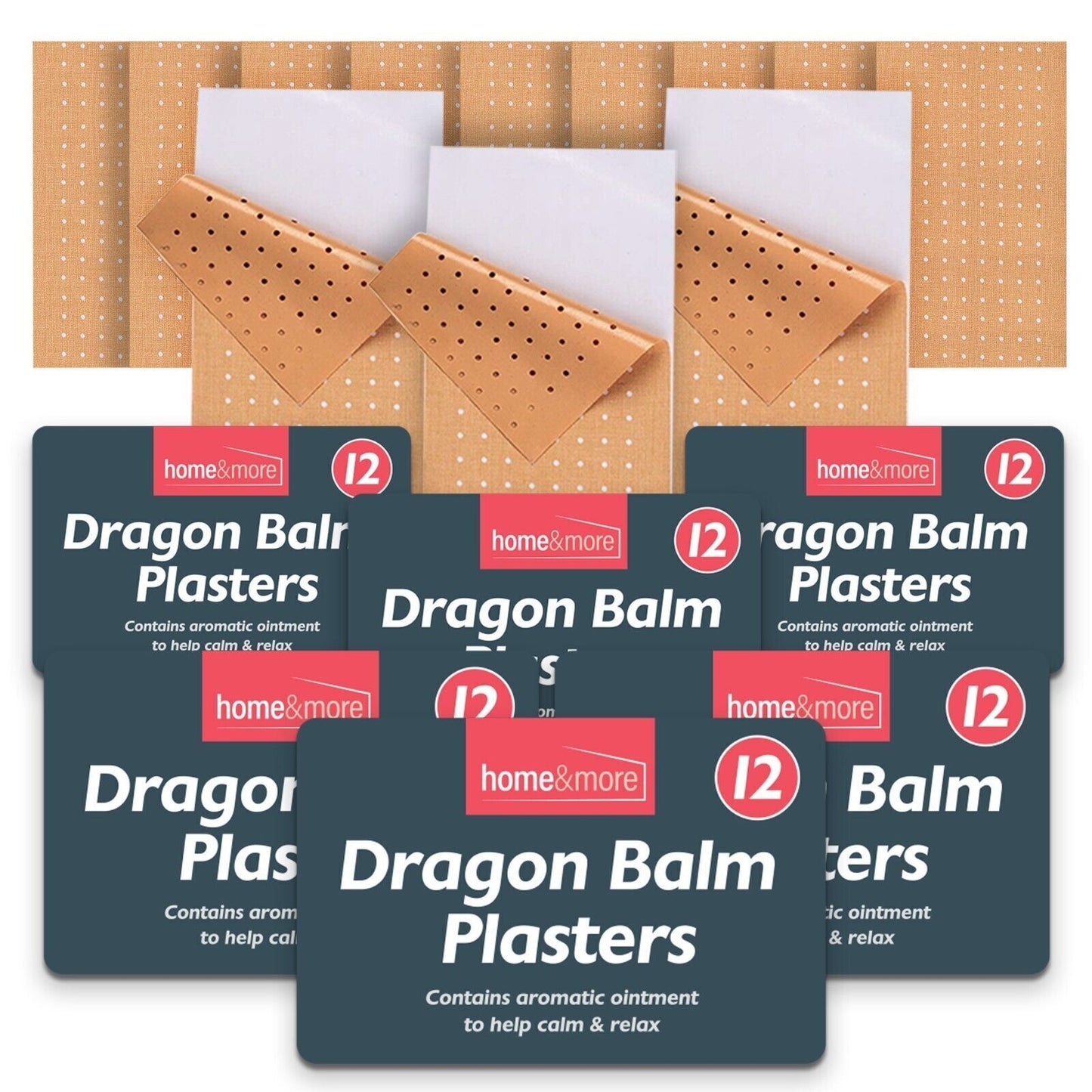 24-72pk Dragon Balm Herbal Patches Pain Relief Heat Back Knee Muscle
