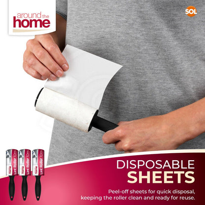 3-6pk x 10m Lint Roller Refills Rolls Pet Hair Clothes Fluff Dust Remover Sticky