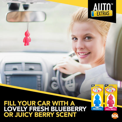 2 Jelly Baby Car Air Freshener Hanging Auto Freshner Blueberry Juicy Berry Scent