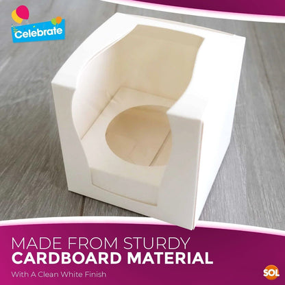 12 Cupcake Boxes Single Individual Cup Cake Box with Window Removable Inner Tray