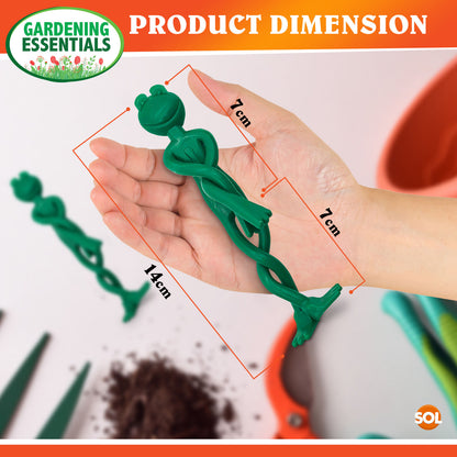 4 Frog Garden Plant Ties Supports | Reusable Soft Rubber Twist Adjustable Tree