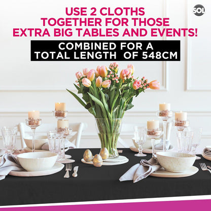 Plastic Rectangular Table Cloth Covers | Wipe Clean Party Tablecloths Disposable