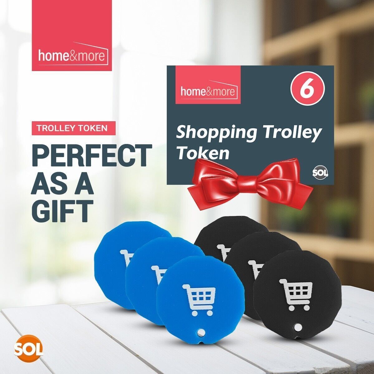 6-24 Trolley Coin Token Removable Supermarket £1 One Pound Shopping Cart Holder
