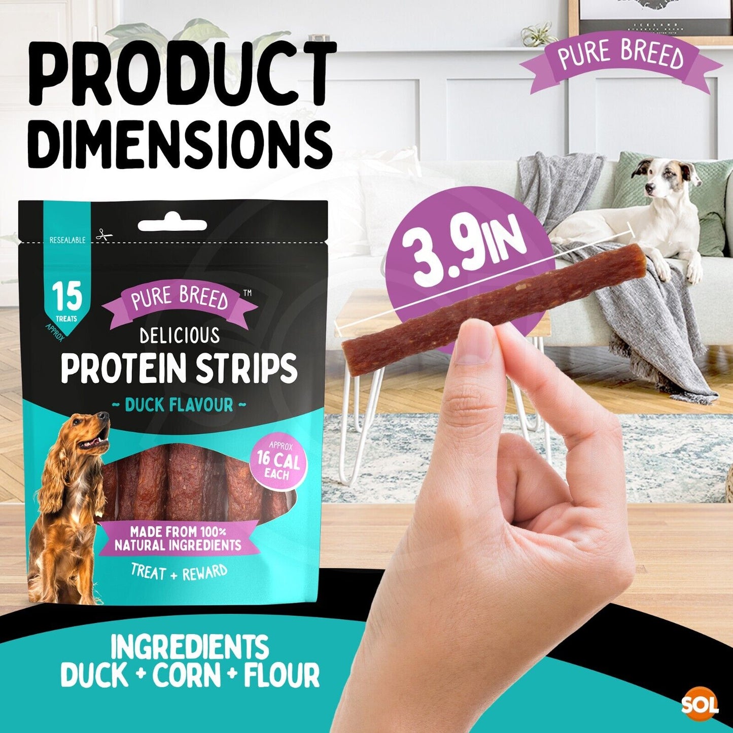 Chicken Strips Dog Treats Duck & Beef | 150g