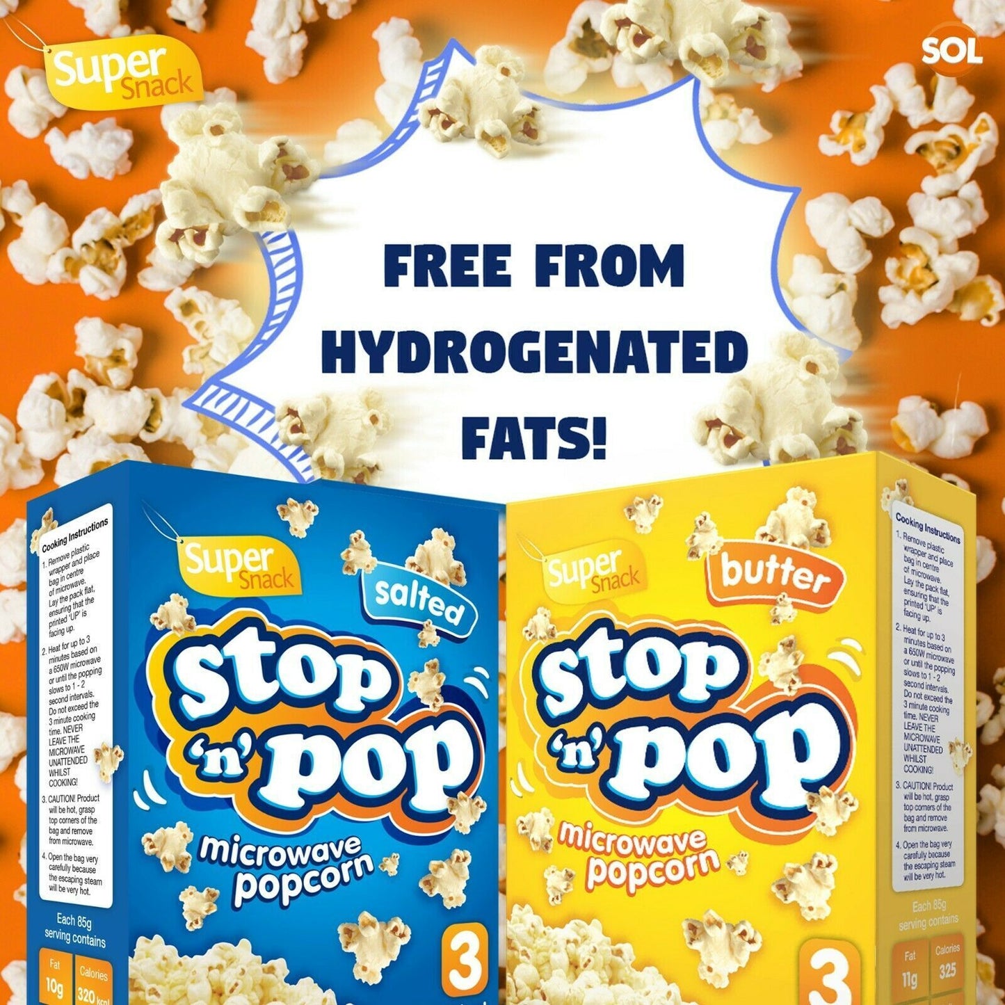 12 x 85g Microwave Popcorn | Butter & Salted Flavour Movie Cinema Theatre Party