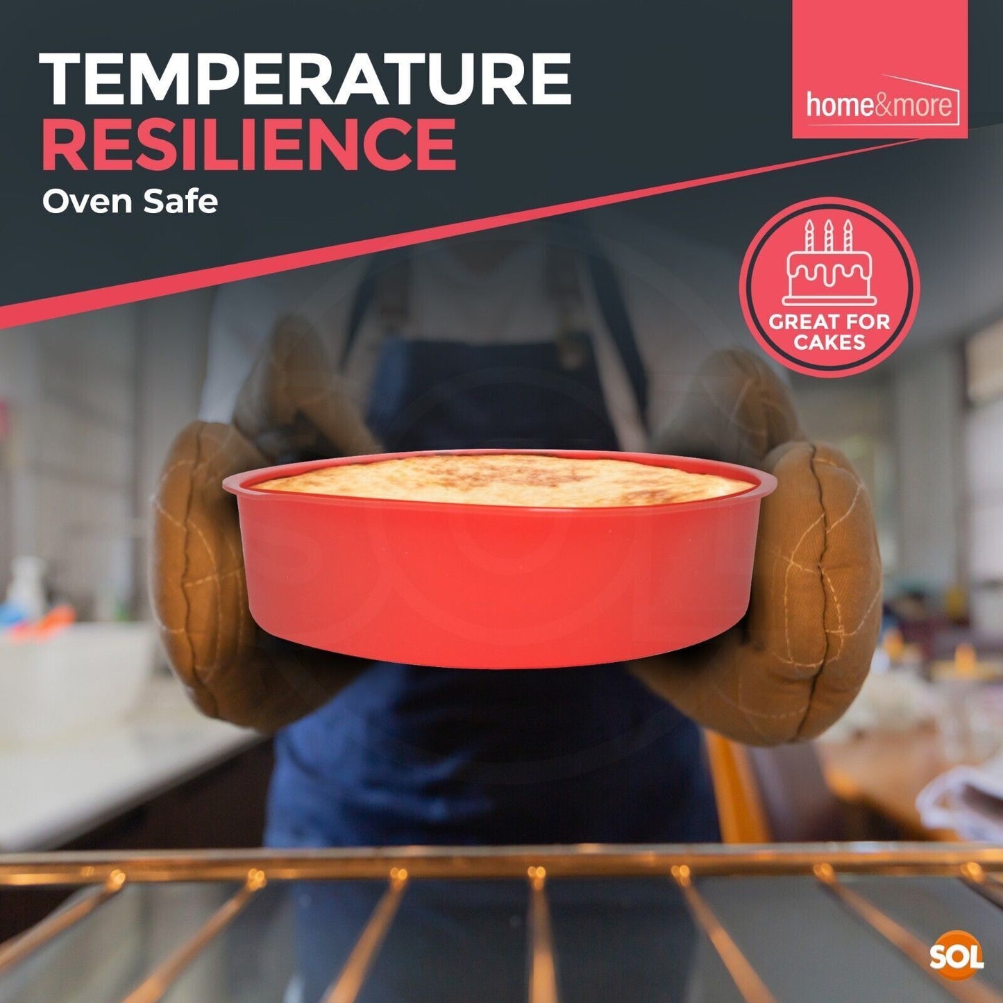 2 x 8 Inch Silicone Cake Tin Round Mould | Non-Stick Baking Pan Bakeware Sponge