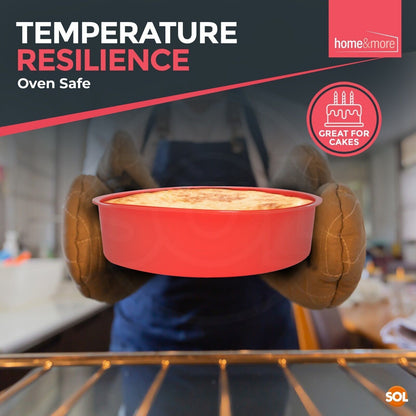2 x 8 Inch Silicone Cake Tin Round Mould | Non-Stick Baking Pan Bakeware Sponge