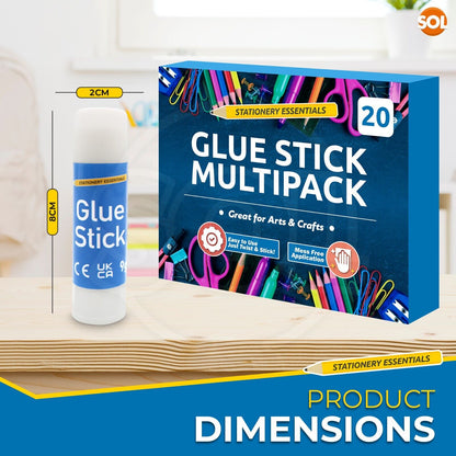20PK Kids Glue Sticks School 9g | Washable Non Toxic Home Office Arts Craft Bulk