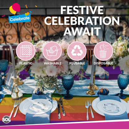 Plastic Rectangular Table Cloth Covers | Wipe Clean Party Tablecloths Disposable