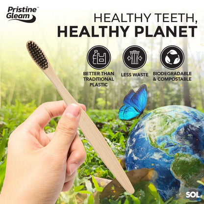 2-12pk Bamboo Toothbrush Multipack | Medium Biodegradable Eco Friendly Bristles
