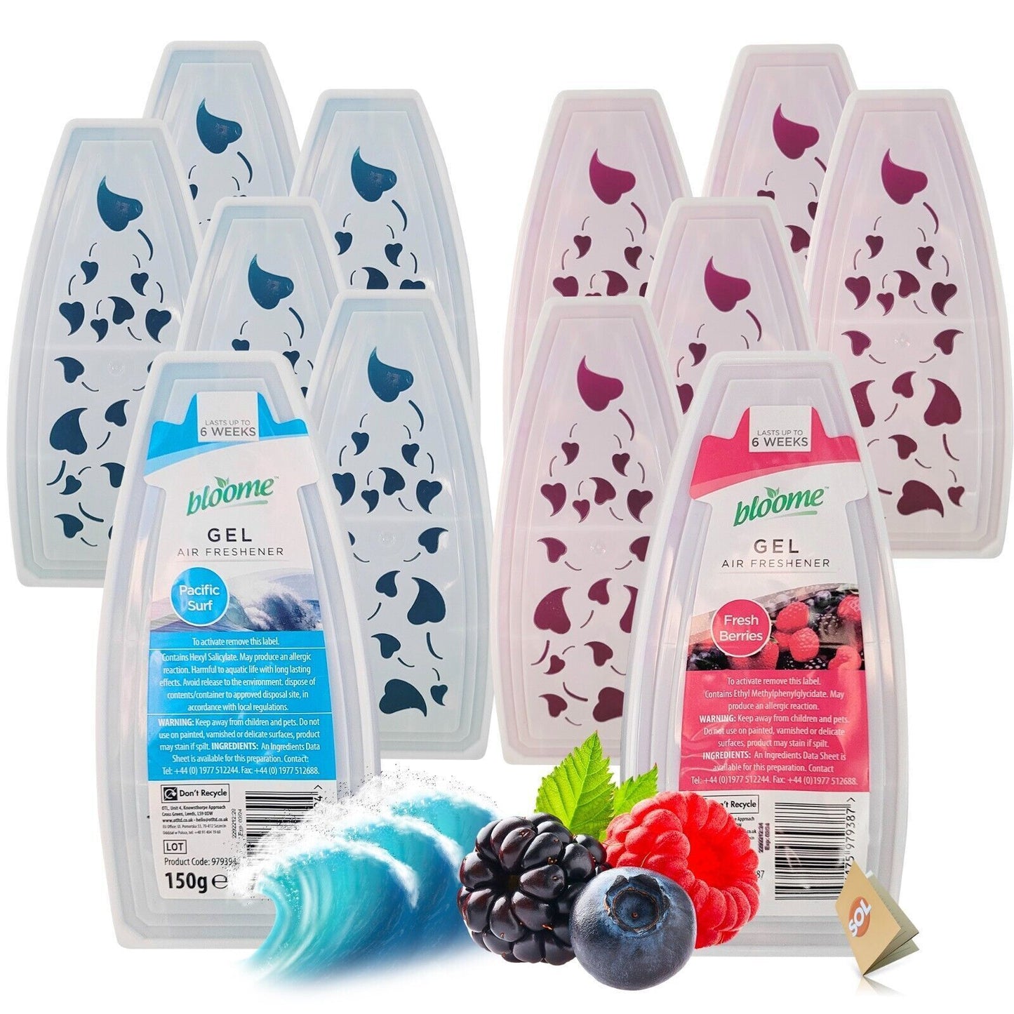 12-24 Solid Gel Air Freshener 150g | Bathroom Home Room Freshner Scent Fragrance