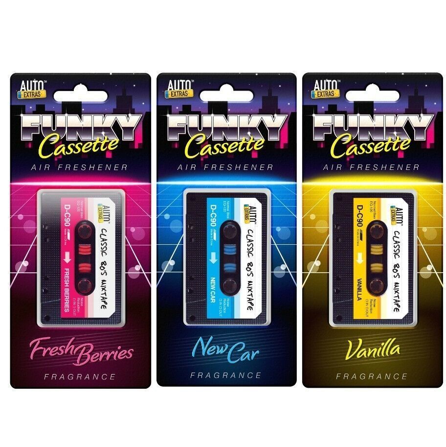 Car Air Freshener Hanging Cassette Auto Freshner Berries New Car Vanilla Scents