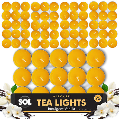 75pk Scented Tea Lights Candles | Various Fragrances 4 Hour Burn Time Tealights