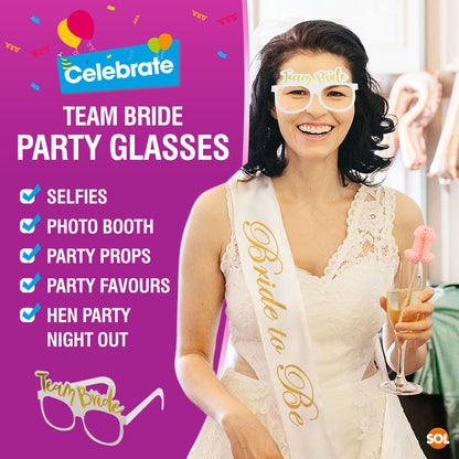 8-32 Hen Party Glasses | Team Bride To Be Hens Do Night Bridal Prop Accessories