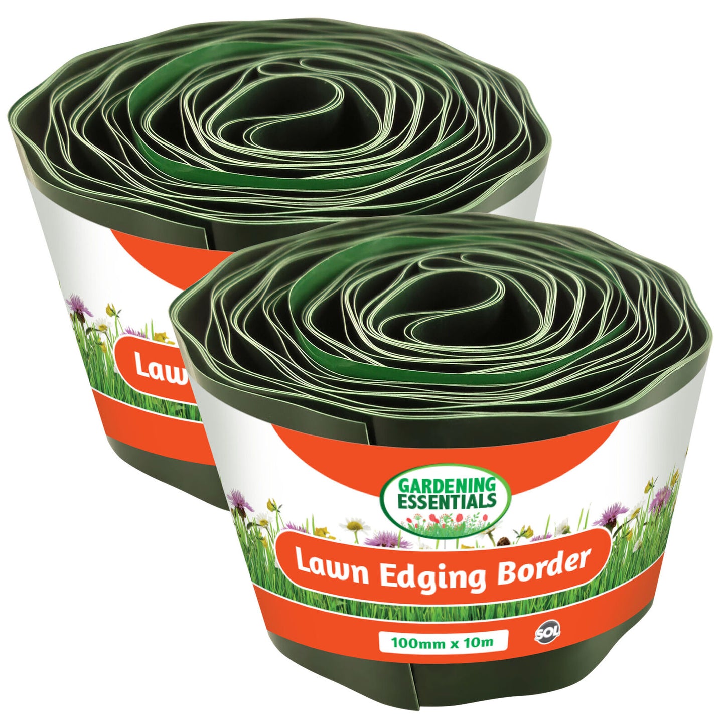 10M-50M Lawn Edging Border Flexible Green Plastic Garden Roll Wall Fence Path