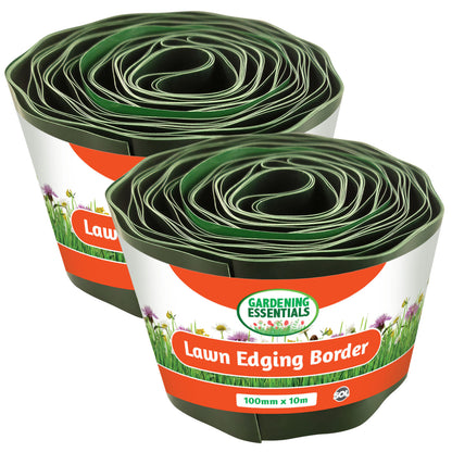 10M-50M Lawn Edging Border Flexible Green Plastic Garden Roll Wall Fence Path