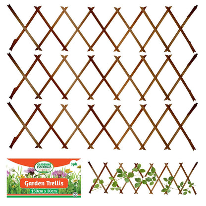 3-9 Expanding Garden Trellis Fence Panel 5x1FT 150x30cm Wooden Trellises Fencing