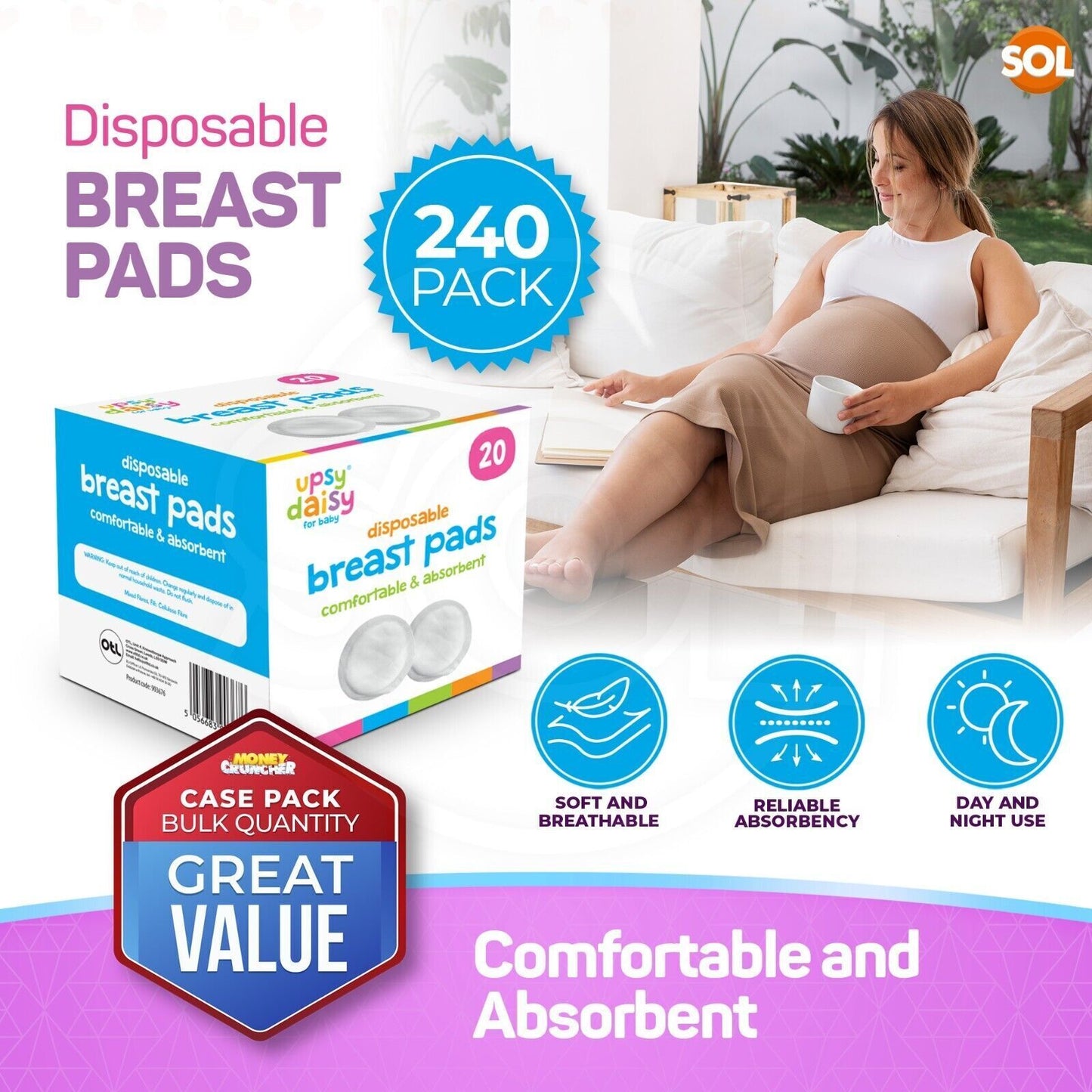60-240 Breast Pads | Disposable Nursing Maternity Feeding Absorbent Comfortable