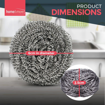 12pk Stainless Steel Scourers Heavy Duty Kitchen Wire Pan Pads Washing Cleaning
