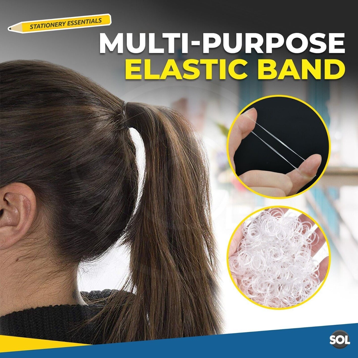 2500pk Clear Small Elastic Hair Bands | Mini Rubber Girl Braids Braiding Plaits