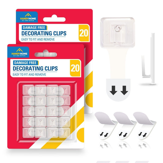 20-80 Damage Free Hanging Strips Clips Hooks Self Adhesive Stick On Wall Picture