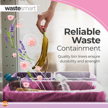 105-510 Scented Swing Bin Liners with Handles 30L 25"x49" Refuse Waste Tie Bags