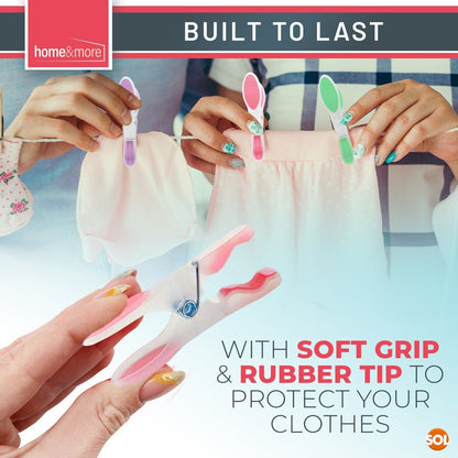 150 Pack Soft Grip Clothes Pegs Strong Plastic Laundry Rubber Clips Washing Line