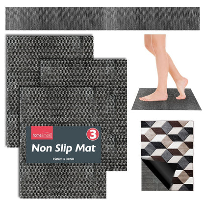 3-5pk Black Anti Slip Mat Roll Grip Matt For Rugs Non Drawer Liner Multi Purpose